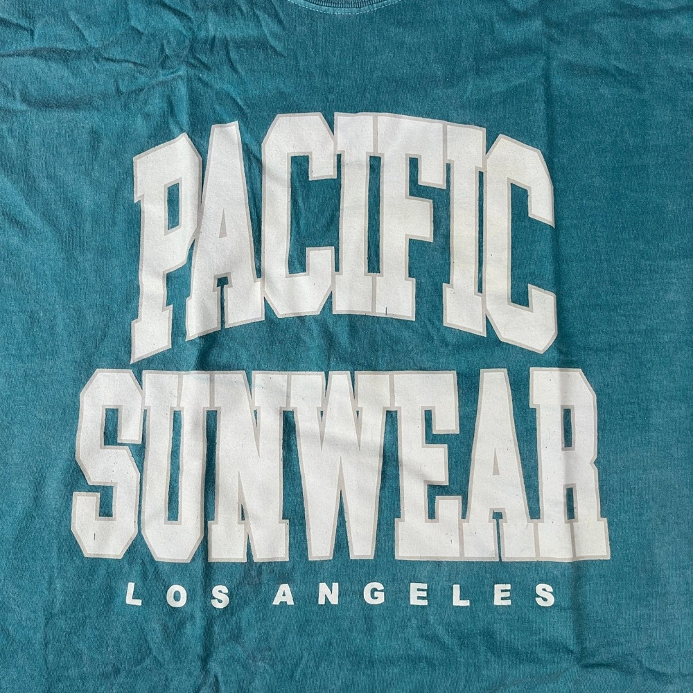 PACIFIC SUNWEAR Los Angeles Graphic T‎ Shirt Teal Cotton Blend Size L